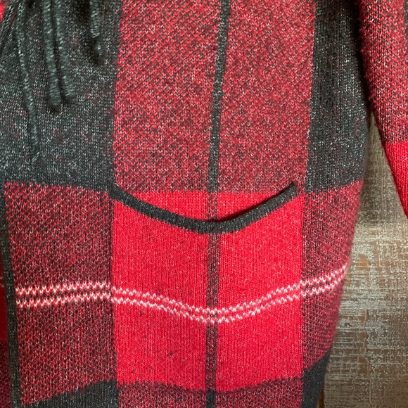 Adrienne Vittadini women’s 2x long sweater duster cardigan blackish gray plaid - Picture 13 of 16